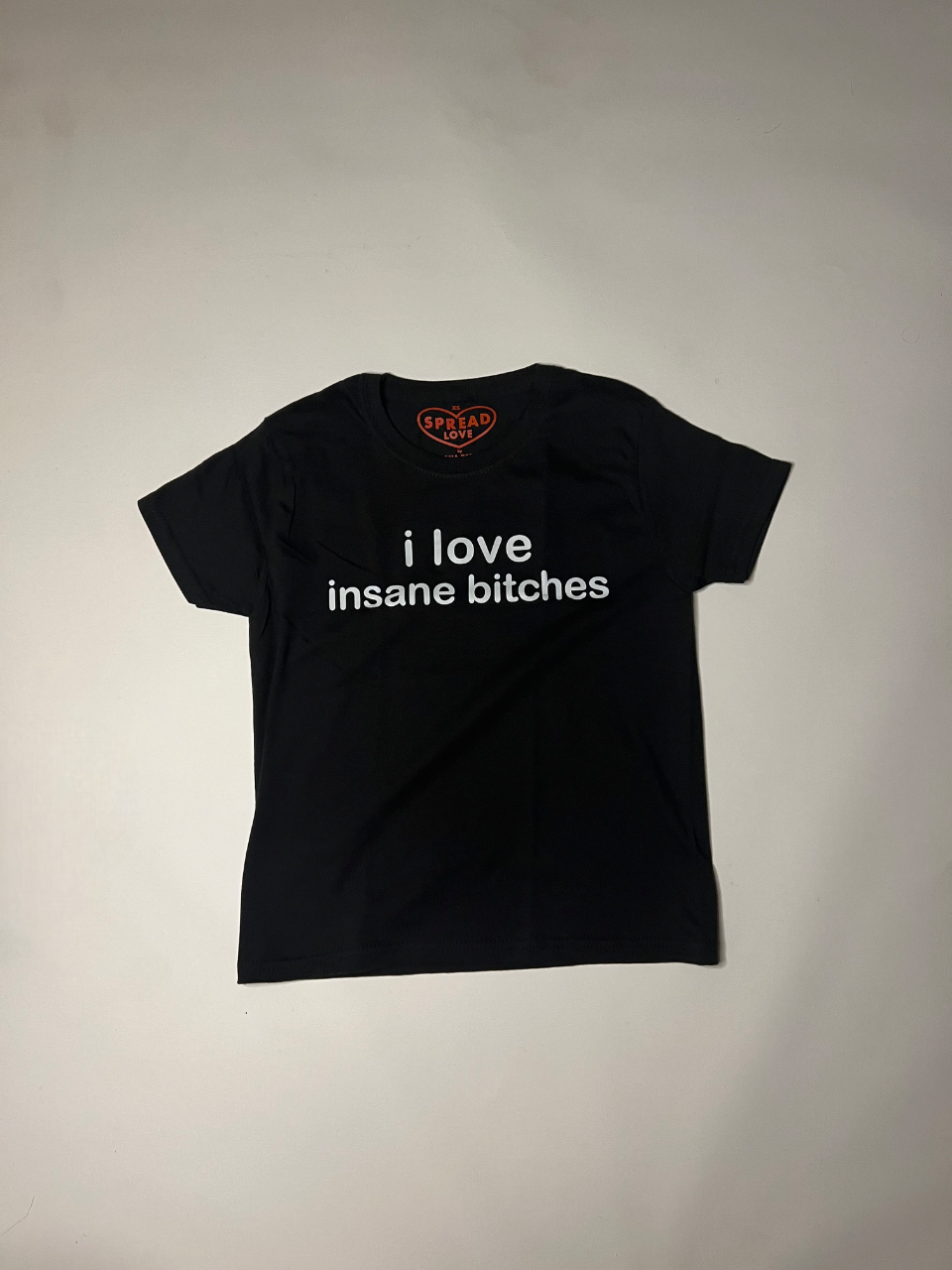 i love insane bitches Crop-Top schwarz